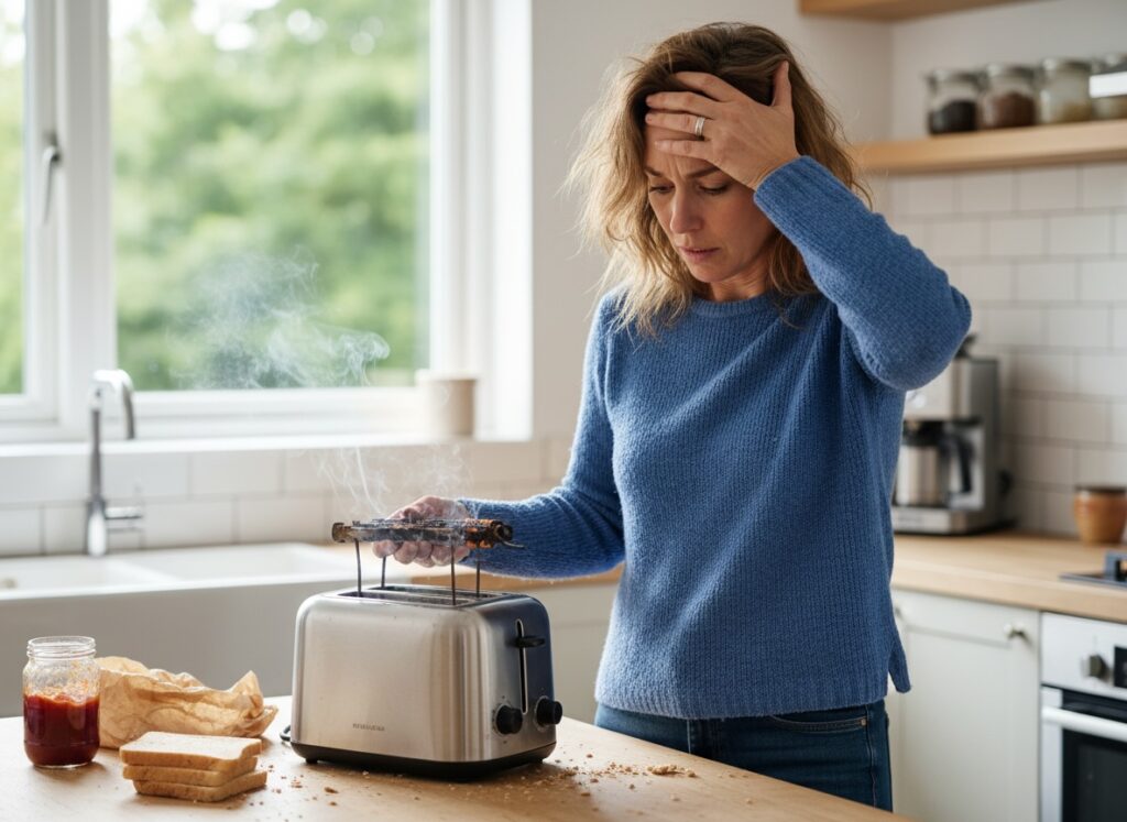 kvinna med elproblem i Bromma
